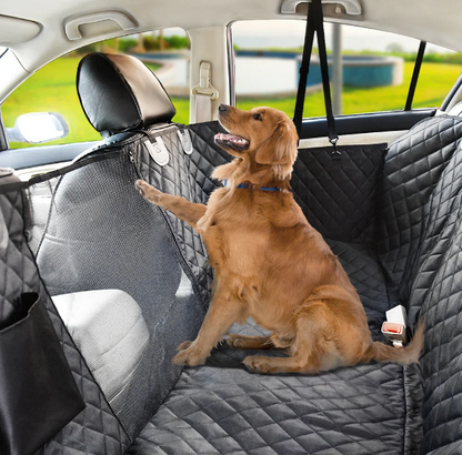 Waterproof Dog Car Seat Hammock with Mesh Window and Zippered Side Panels