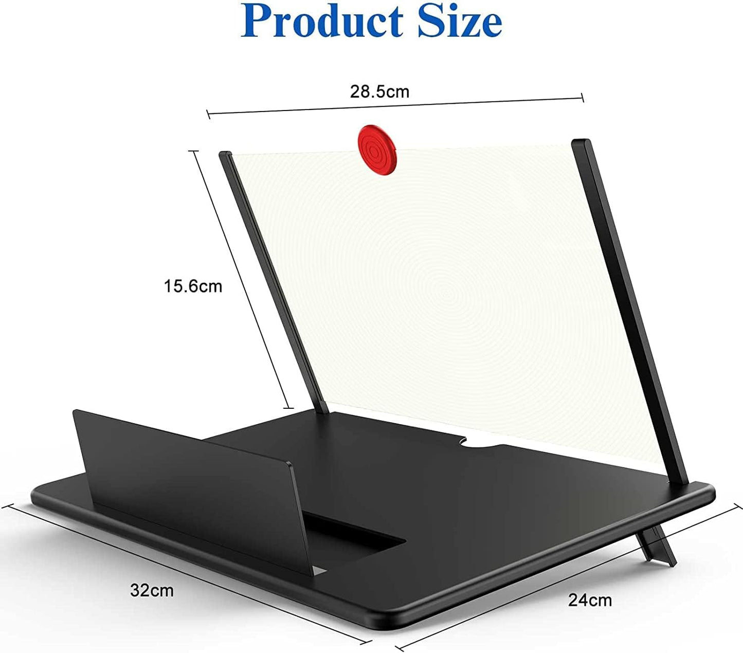 Phone Screen Magnifier with 4X Optical Lens and Adjustable Stand for Movies and Gaming