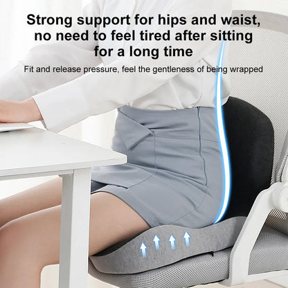 Memory Foam Seat and Back Cushion with Lumbar Support and Ventilation Design