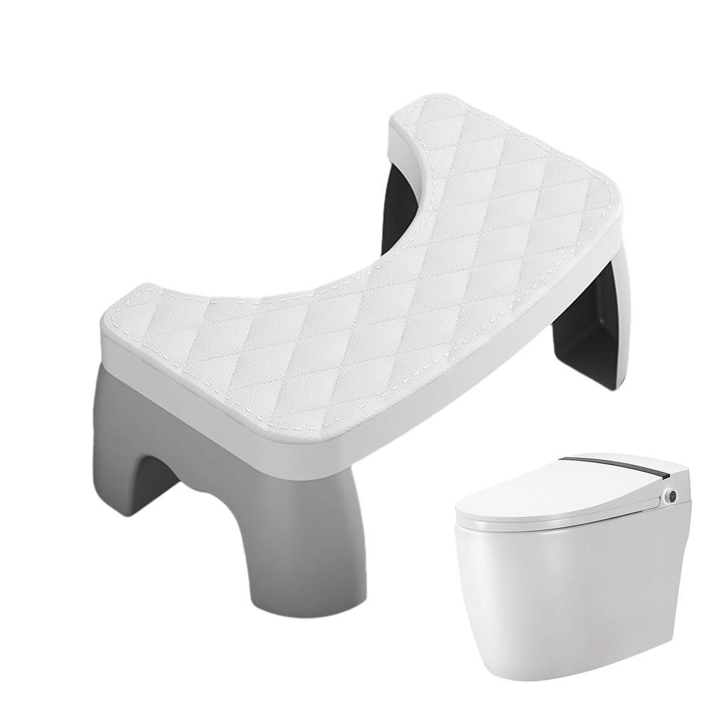 Toilet Squat Stool with Textured Non-Slip Top and Rubber Grips, Compact Design