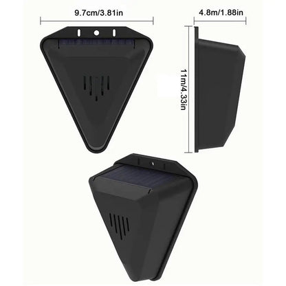 Solar Powered Bird Repeller with 13 Predator Sounds and Automatic Day Night Operation