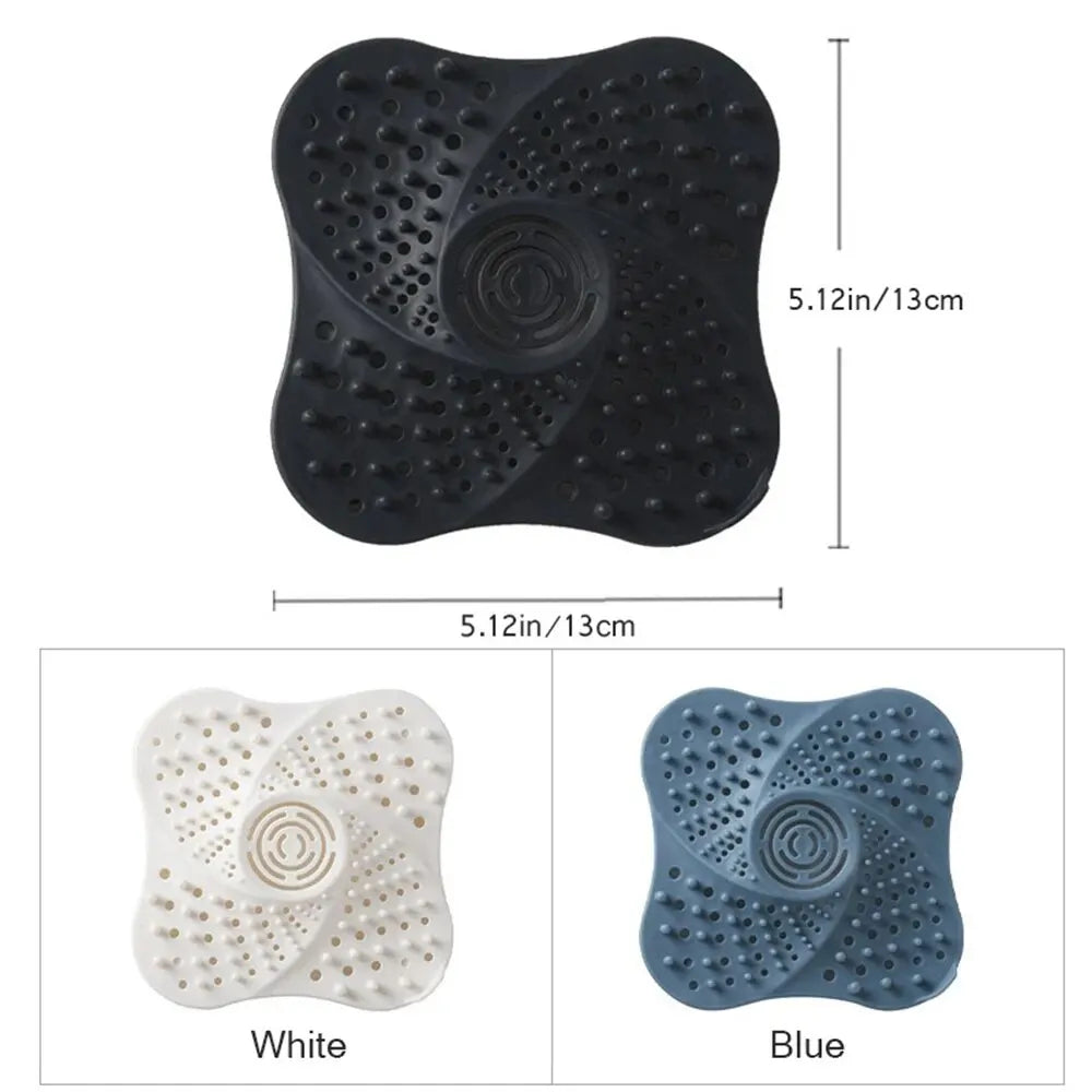 Shower and Sink Drain Hair Catcher with Spiral Ridge Pattern and Suction Cups