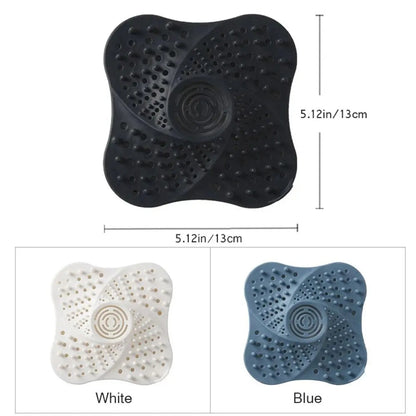 Shower and Sink Drain Hair Catcher with Spiral Ridge Pattern and Suction Cups