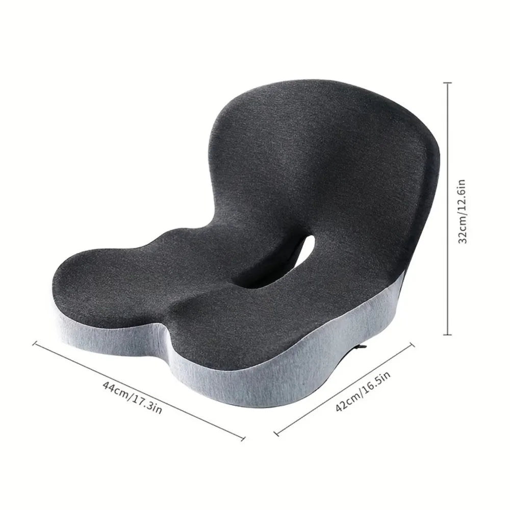 Memory Foam Seat and Back Cushion with Lumbar Support and Ventilation Design