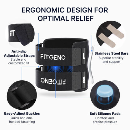 Knee Brace with Dual Silicone Pads and Stainless Steel Support Bars for Sciatica