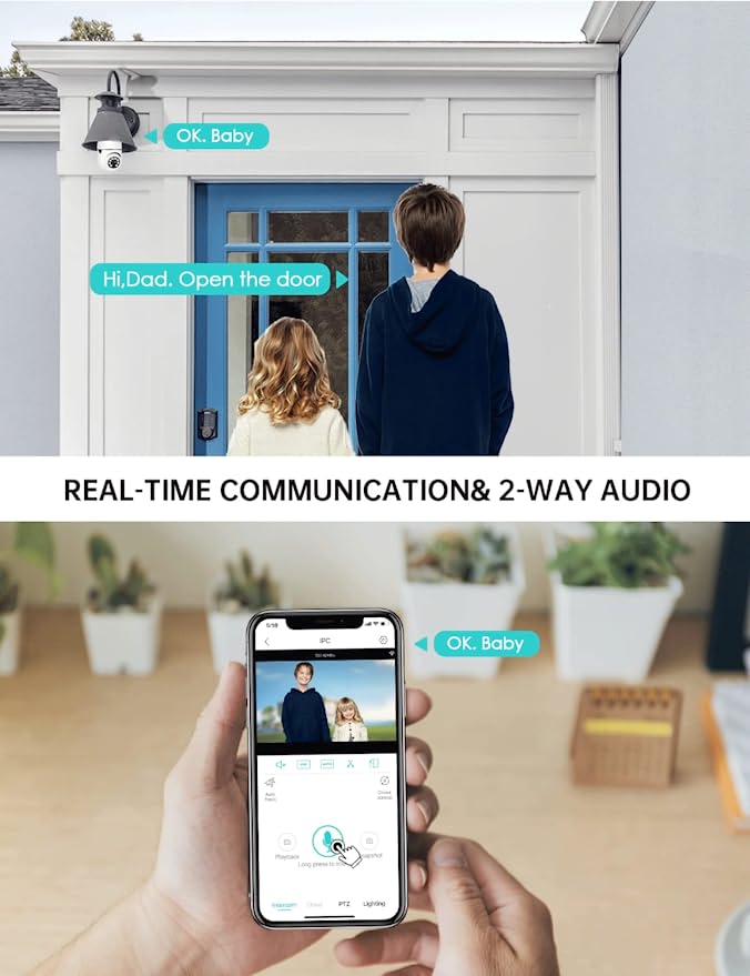 360 Degree Light Bulb Security Camera with 1080p HD and Night Vision, Motion Tracking