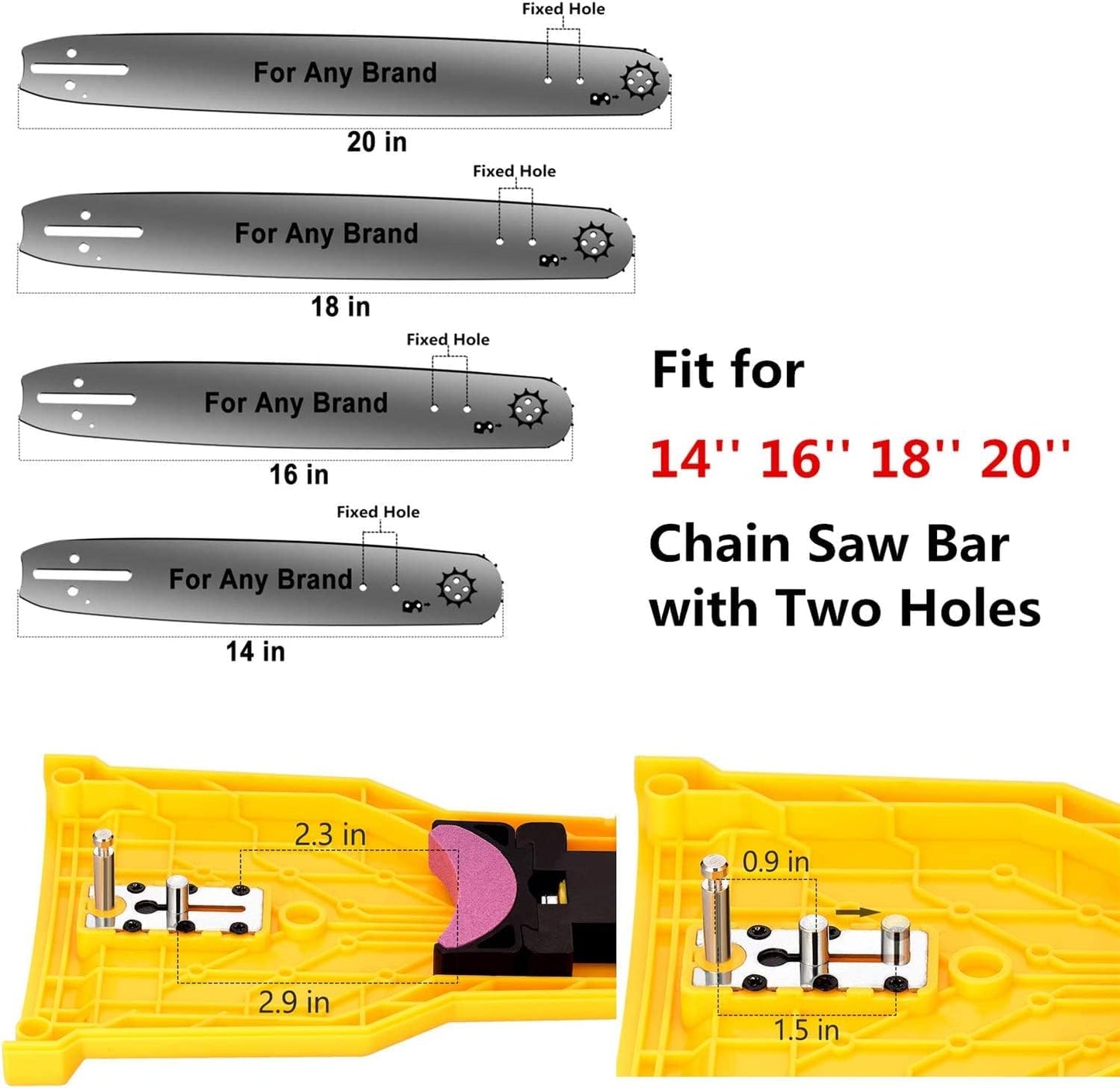 Portable Chainsaw Sharpener with Built-in Stone and Bar Clamp for 14-20in Bars