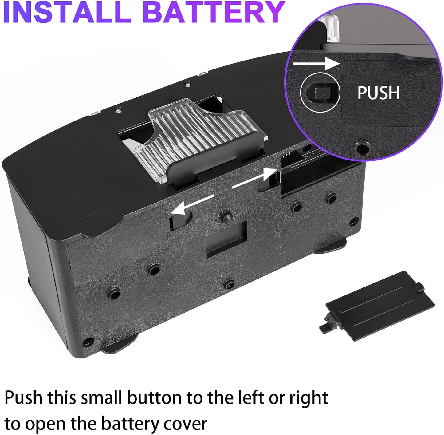 Battery Powered Card Shuffler with Two Deck Capacity and One Button Operation
