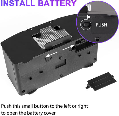 Battery Powered Card Shuffler with Two Deck Capacity and One Button Operation
