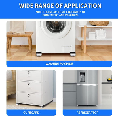 Adjustable Appliance Roller with Dual Brake Locks and 24-Wheel Design, 661lb Capacity