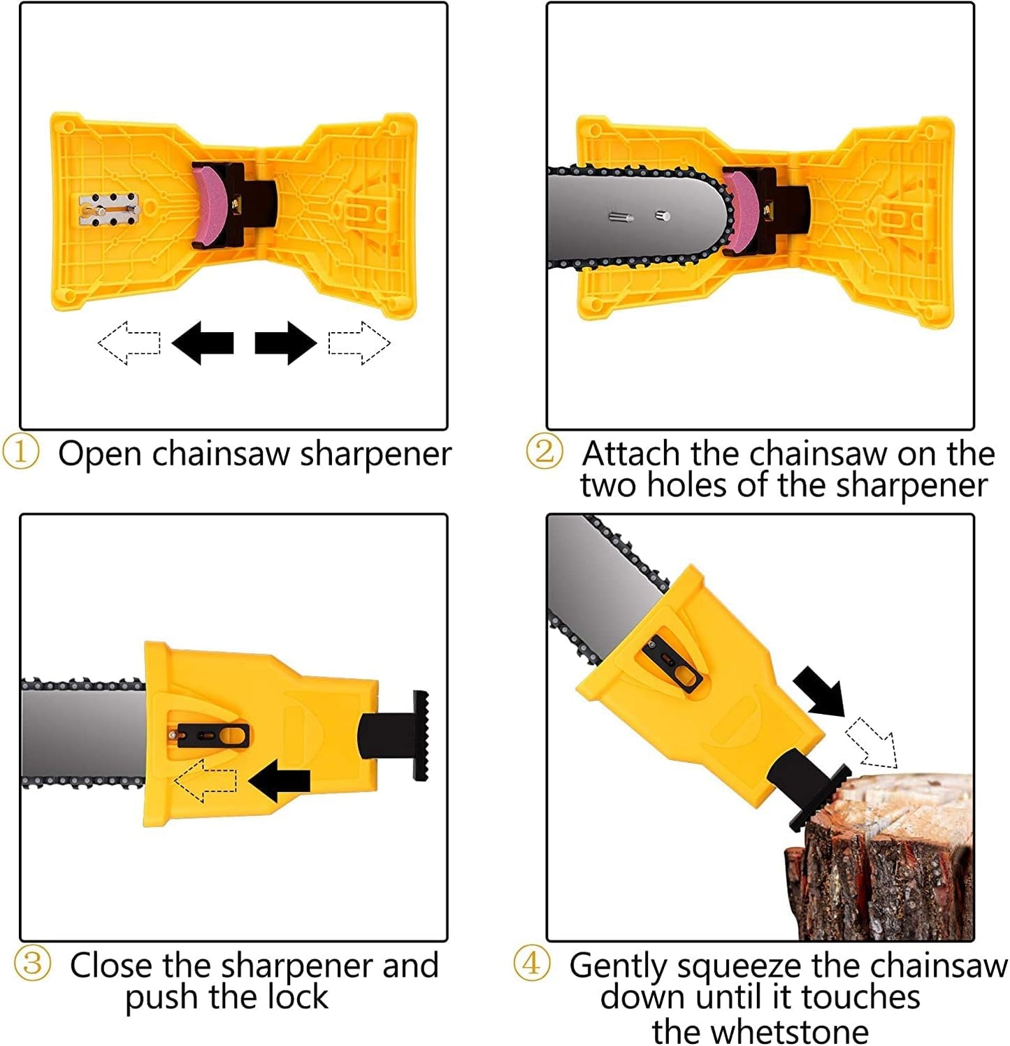 Portable Chainsaw Sharpener with Built-in Stone and Bar Clamp for 14-20in Bars