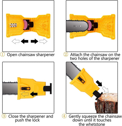 Portable Chainsaw Sharpener with Built-in Stone and Bar Clamp for 14-20in Bars