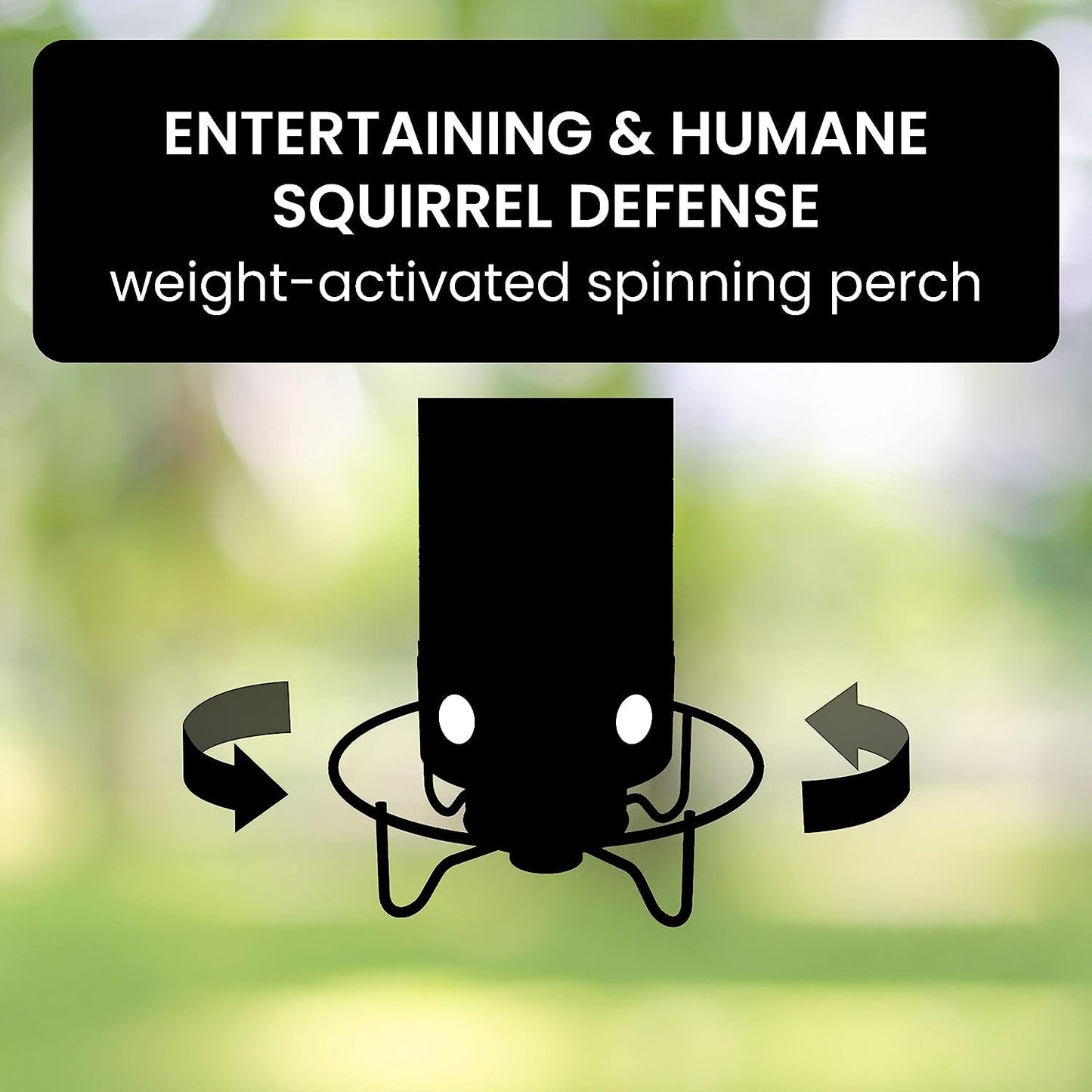 Hanging Bird Feeder with Weight-Activated Spinning Perch and Metal Construction