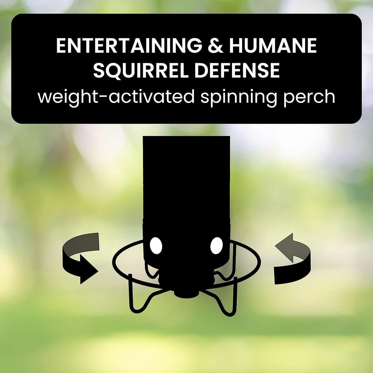 Hanging Bird Feeder with Weight-Activated Spinning Perch and Metal Construction