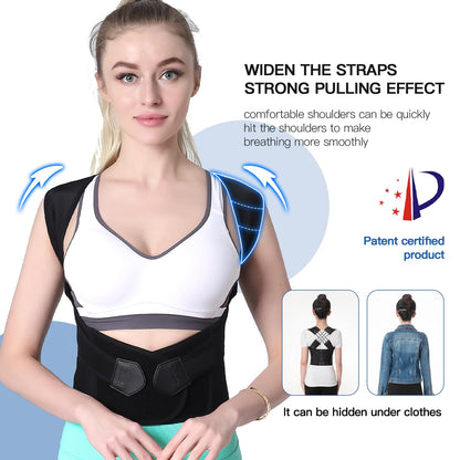 Posture Corrector Brace with Adjustable Cross Straps and Breathable Support