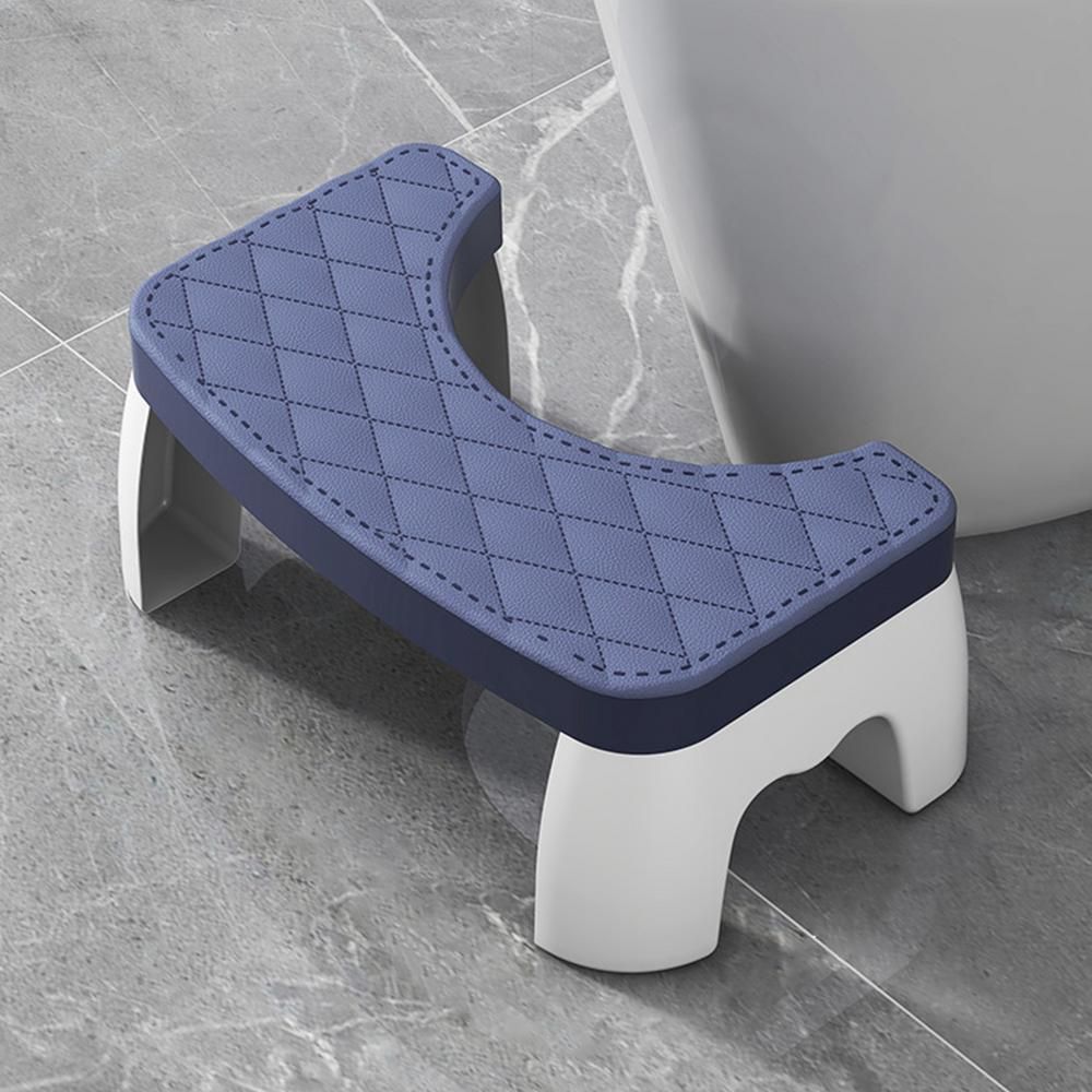 Toilet Squat Stool with Textured Non-Slip Top and Rubber Grips, Compact Design