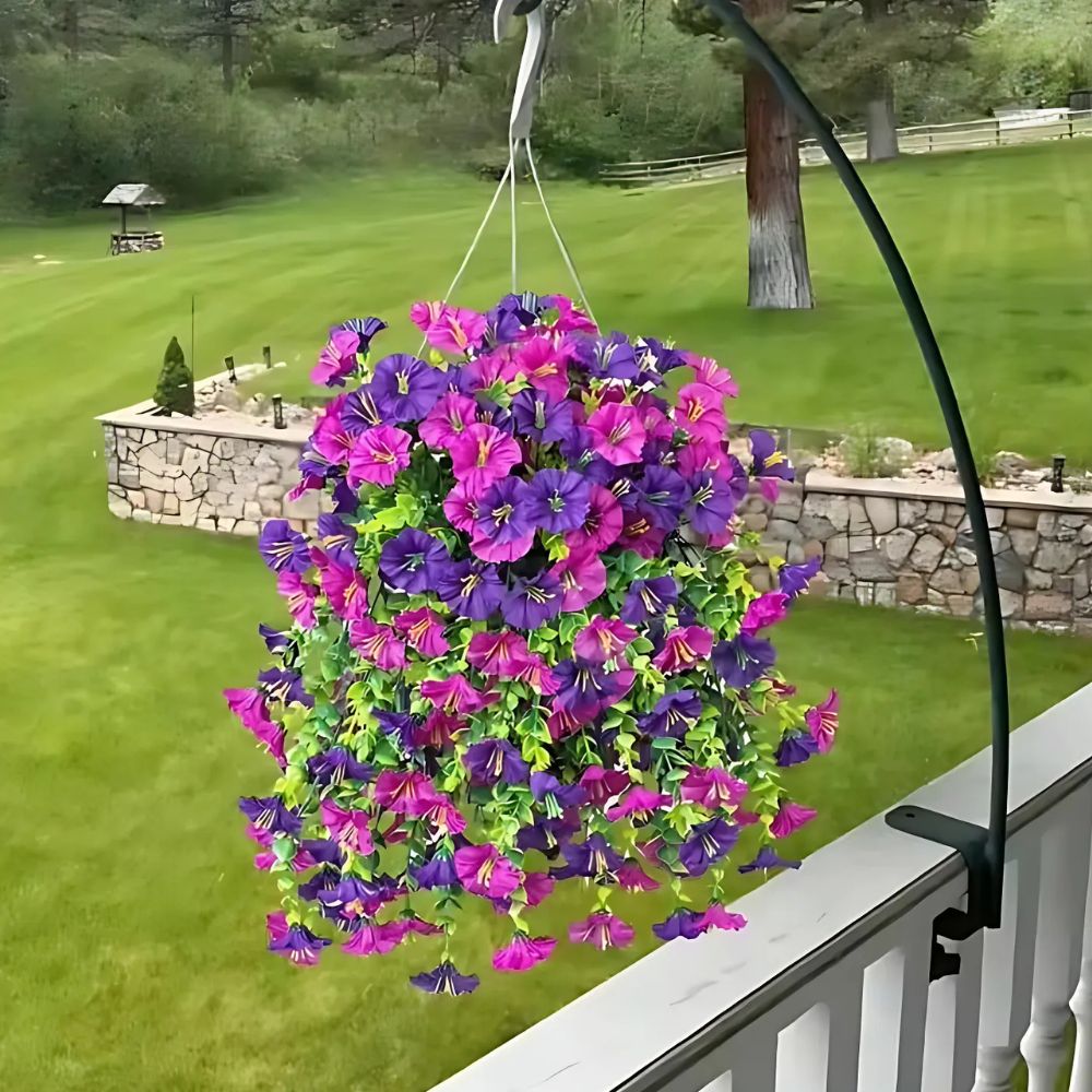 Hanging Morning Glory Vine with UV Resistant Coating and Flexible Stems, 29.52 Inches