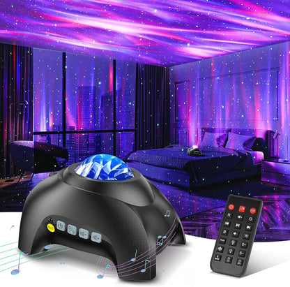Star and Aurora Light Projector with Dual Lens and Music Sync, Remote Control