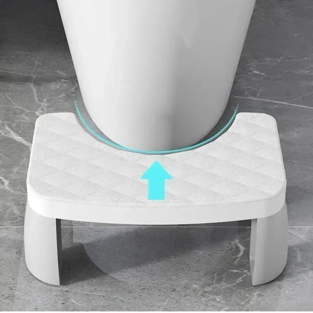 Toilet Squat Stool with Textured Non-Slip Top and Rubber Grips, Compact Design