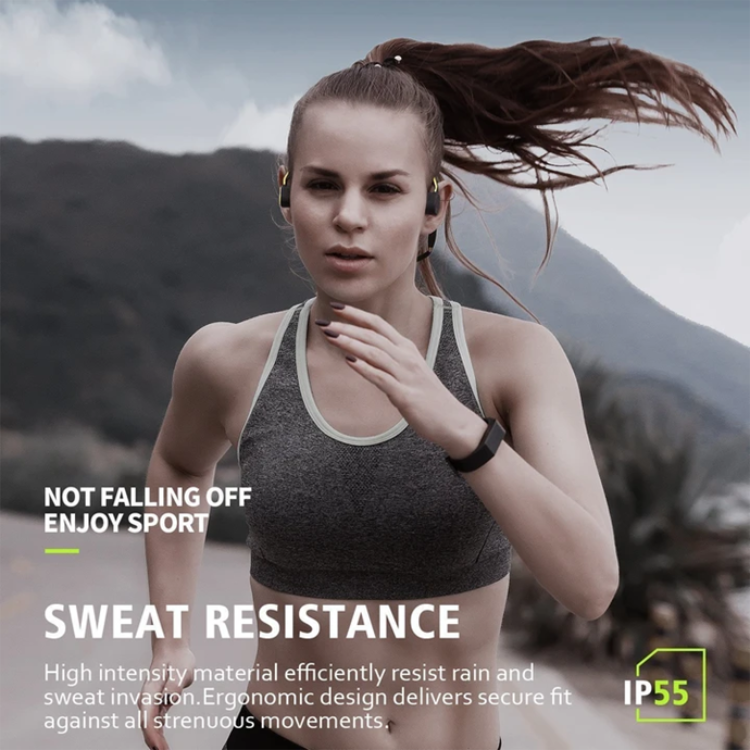 Bone Conduction Headphones with Wireless Bluetooth and Open Ear Design, Sweat Resistant