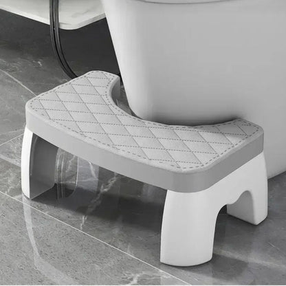 Toilet Squat Stool with Textured Non-Slip Top and Rubber Grips, Compact Design