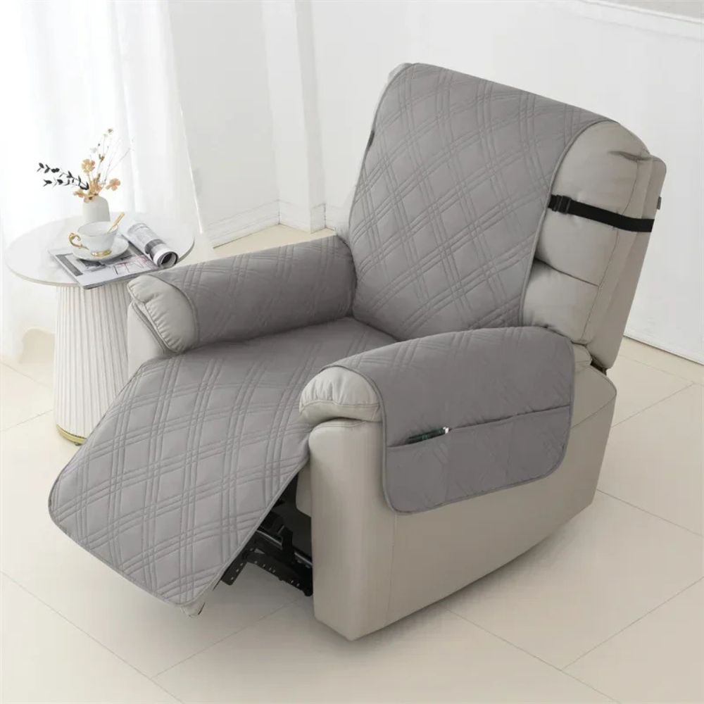 Recliner Armchair Cover with Waterproof Quilted Fabric and Pet Protection, Machine Washable