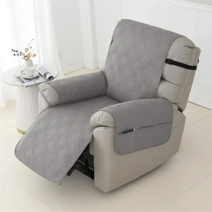 Recliner Armchair Cover with Waterproof Quilted Fabric and Pet Protection, Machine Washable