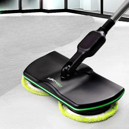 Electric Spin Mop with Dual Motors and Rotating Head, 4 Washable Pads