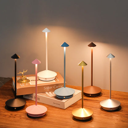 Rechargeable LED Table Lamp with Touch Dimming and Weather Resistant Build