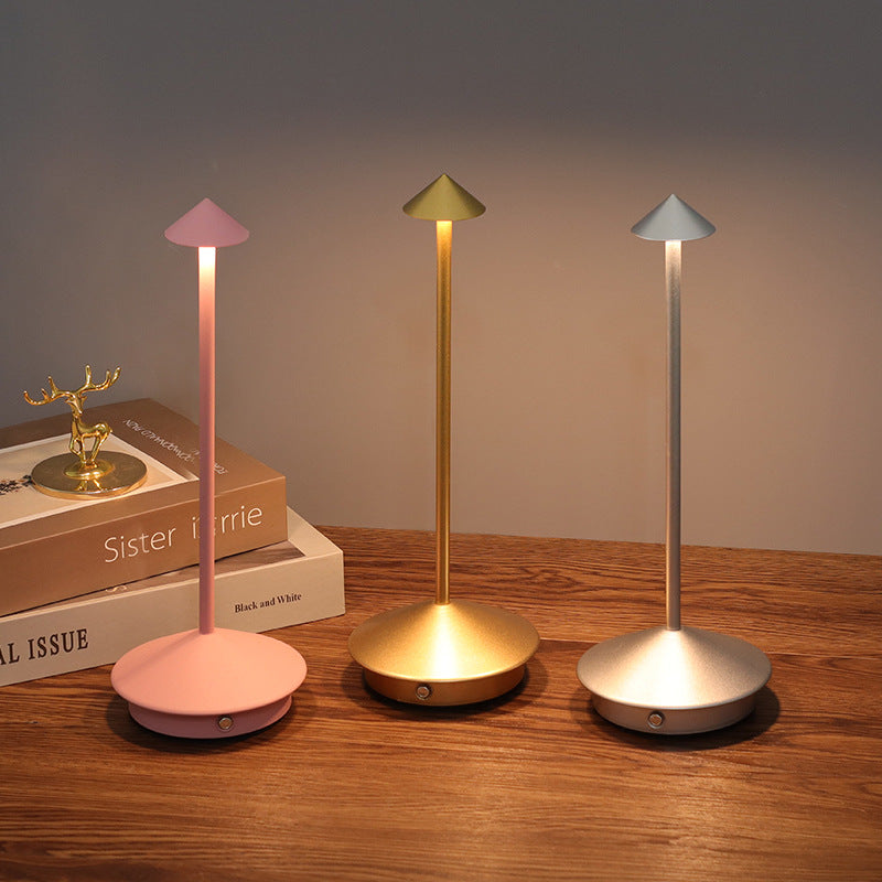 Rechargeable LED Table Lamp with Touch Dimming and Weather Resistant Build