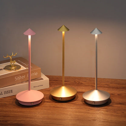 Rechargeable LED Table Lamp with Touch Dimming and Weather Resistant Build