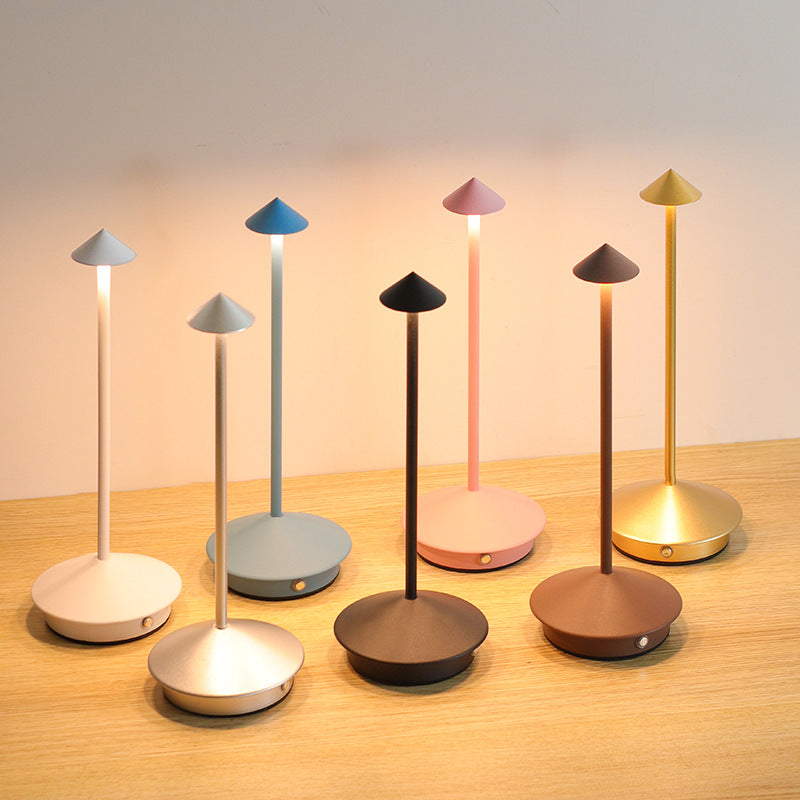 Rechargeable LED Table Lamp with Touch Dimming and Weather Resistant Build