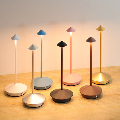 Rechargeable LED Table Lamp with Touch Dimming and Weather Resistant Build