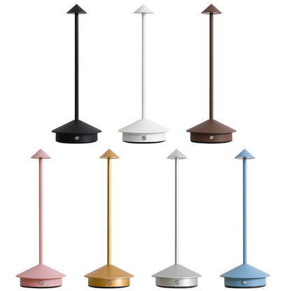 Rechargeable LED Table Lamp with Touch Dimming and Weather Resistant Build