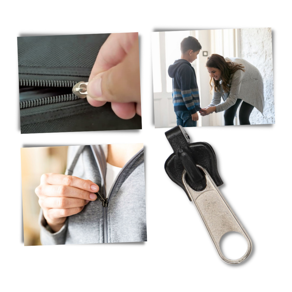 Zipper Slider Replacement Kit with Aluminum Construction and Tool-Free Installation, 6 Sizes