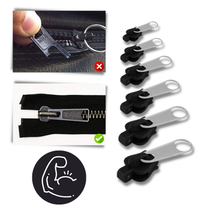 Zipper Slider Replacement Kit with Aluminum Construction and Tool-Free Installation, 6 Sizes