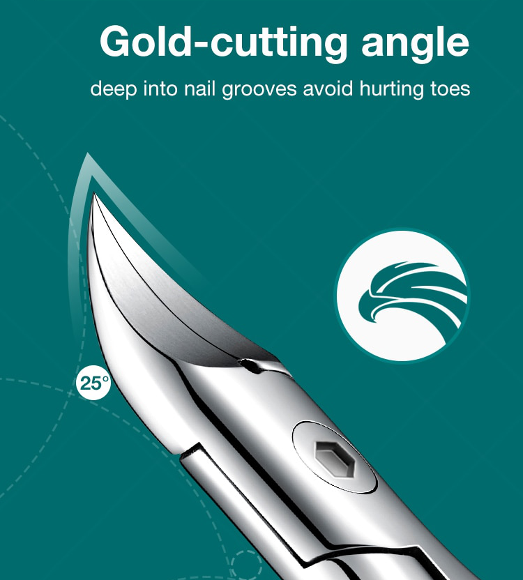 Curved Toenail Clipper with Splash Guard and Ergonomic Handle for Thick Nails