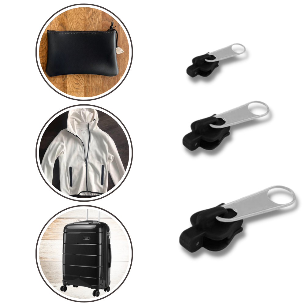 Zipper Slider Replacement Kit with Aluminum Construction and Tool-Free Installation, 6 Sizes