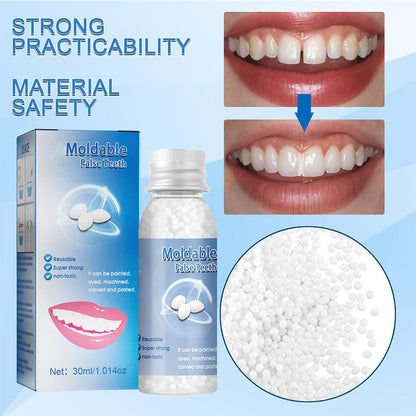 Moldable Polymer Tooth Replacement Kit with Boiling Water Activation and Sandpaper Finishing