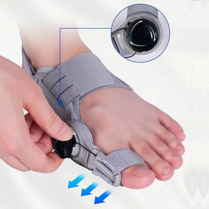 Adjustable Bunion Corrector with Twist Control and Heel Strap Support