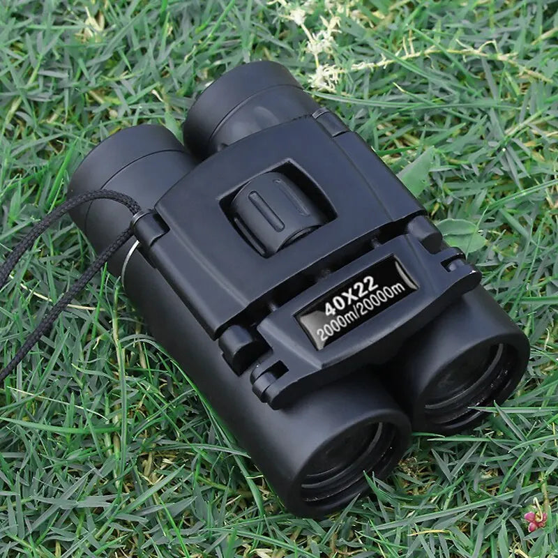 Compact 8x22 Binoculars with Infrared Lens and Foldable Design for Hunting