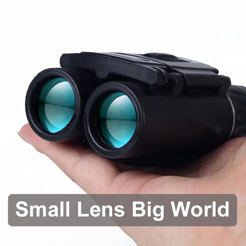 Compact 8x22 Binoculars with Infrared Lens and Foldable Design for Hunting