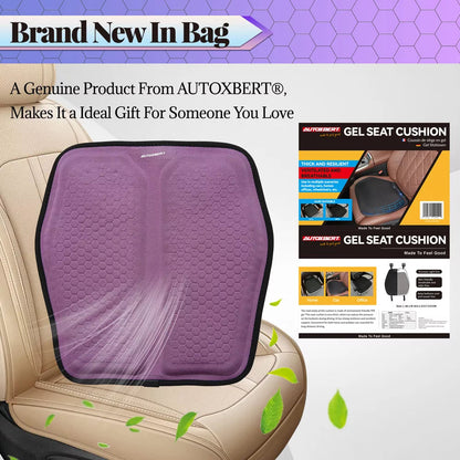 Gel Memory Foam Seat Cushion with Honeycomb Airflow and Ergonomic Contour for Cars and Office Chairs