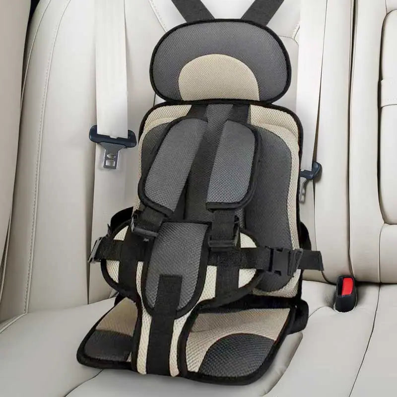 Child Car Seat Cushion with Five Point Safety Strap and Breathable Mesh Lining
