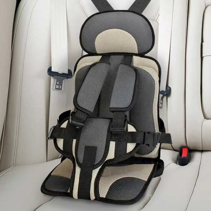 Child Car Seat Cushion with Five Point Safety Strap and Breathable Mesh Lining