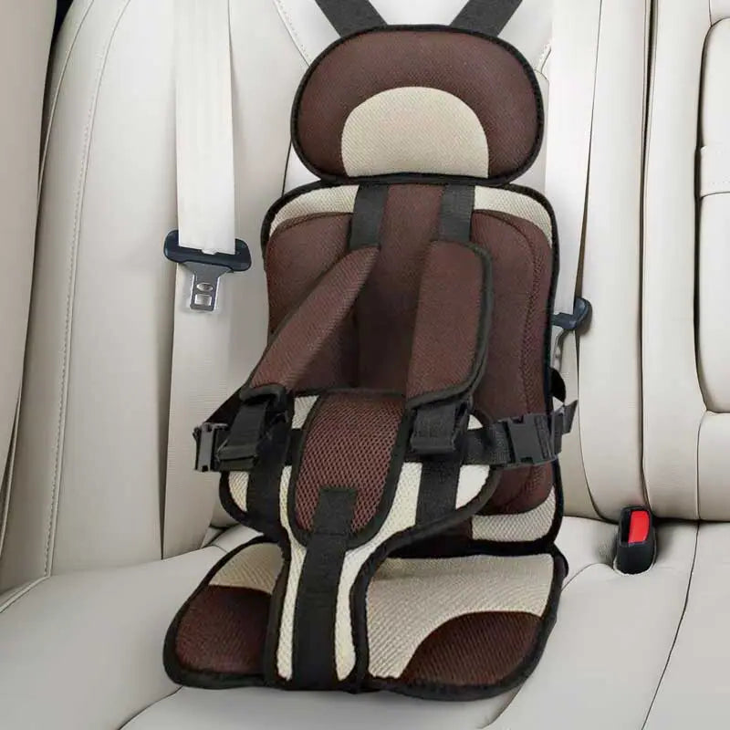 Child Car Seat Cushion with Five Point Safety Strap and Breathable Mesh Lining