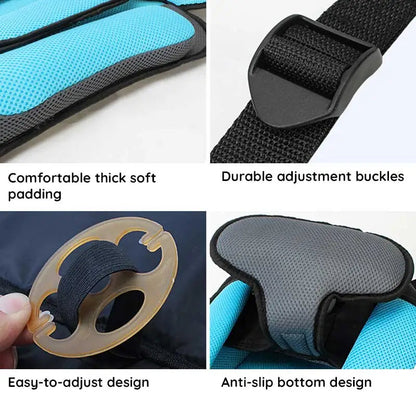Child Car Seat Cushion with Five Point Safety Strap and Breathable Mesh Lining