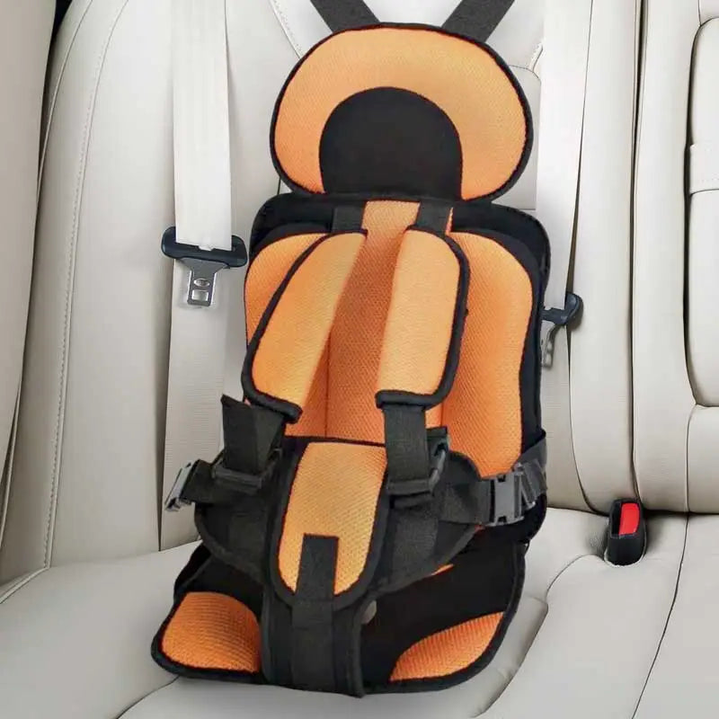 Child Car Seat Cushion with Five Point Safety Strap and Breathable Mesh Lining
