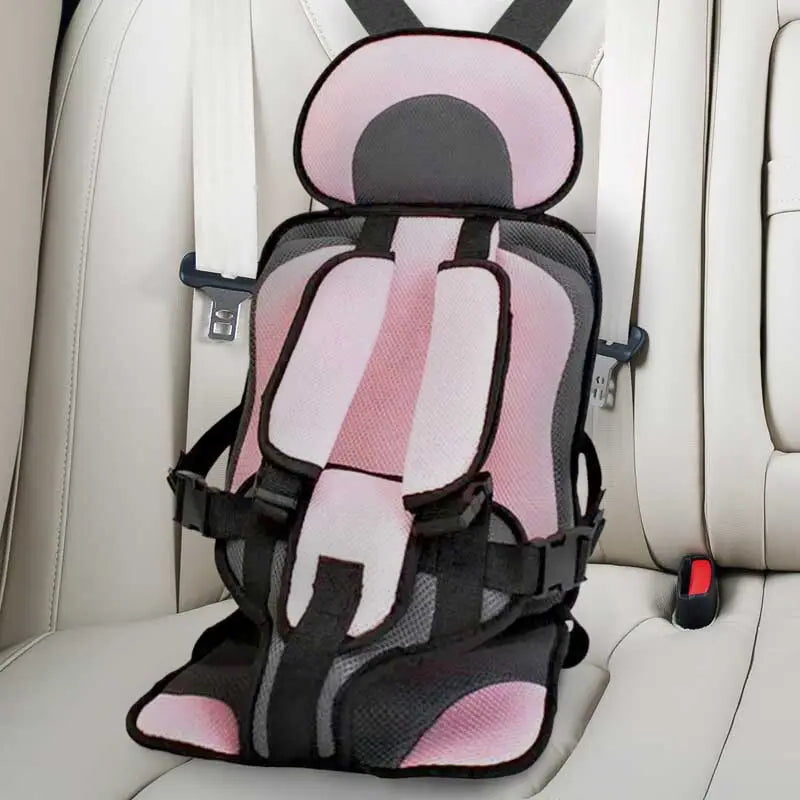 Child Car Seat Cushion with Five Point Safety Strap and Breathable Mesh Lining