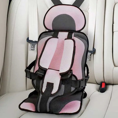 Child Car Seat Cushion with Five Point Safety Strap and Breathable Mesh Lining